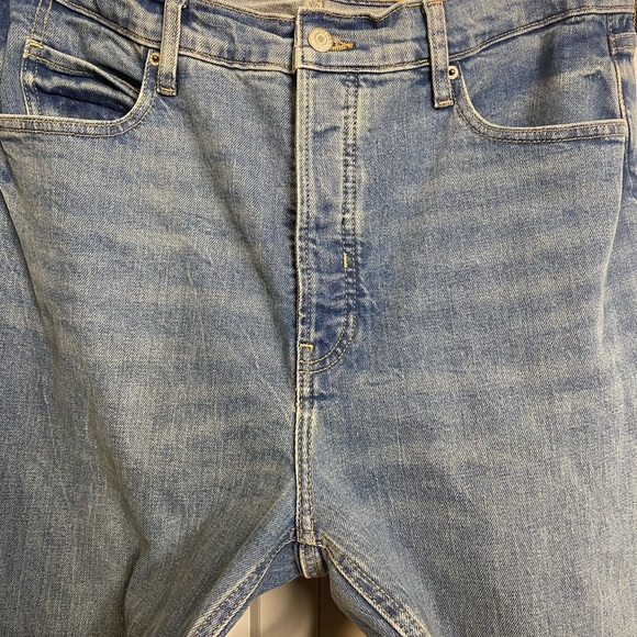 Old Navy | Extra high rise Sky High Straight Blue Denim Women's Jeans - 14 - Picture 3 of 6